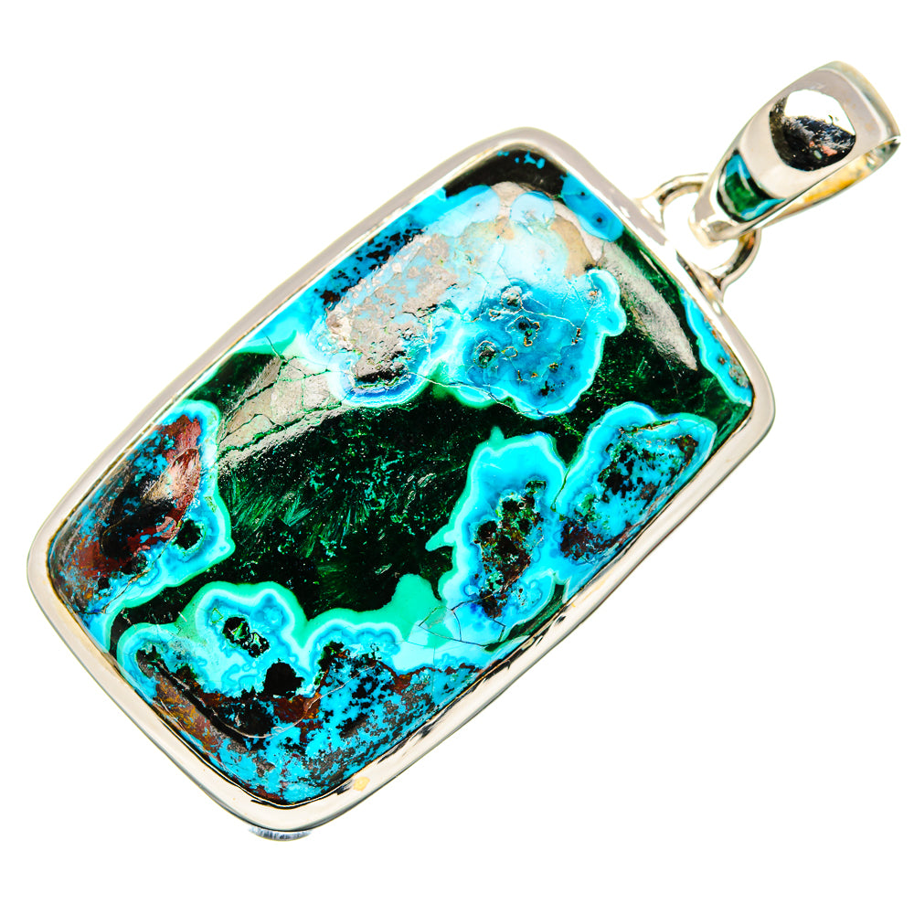 Malachite In Chrysocolla Pendants handcrafted by Ana Silver Co - PD35421 - Photo 2