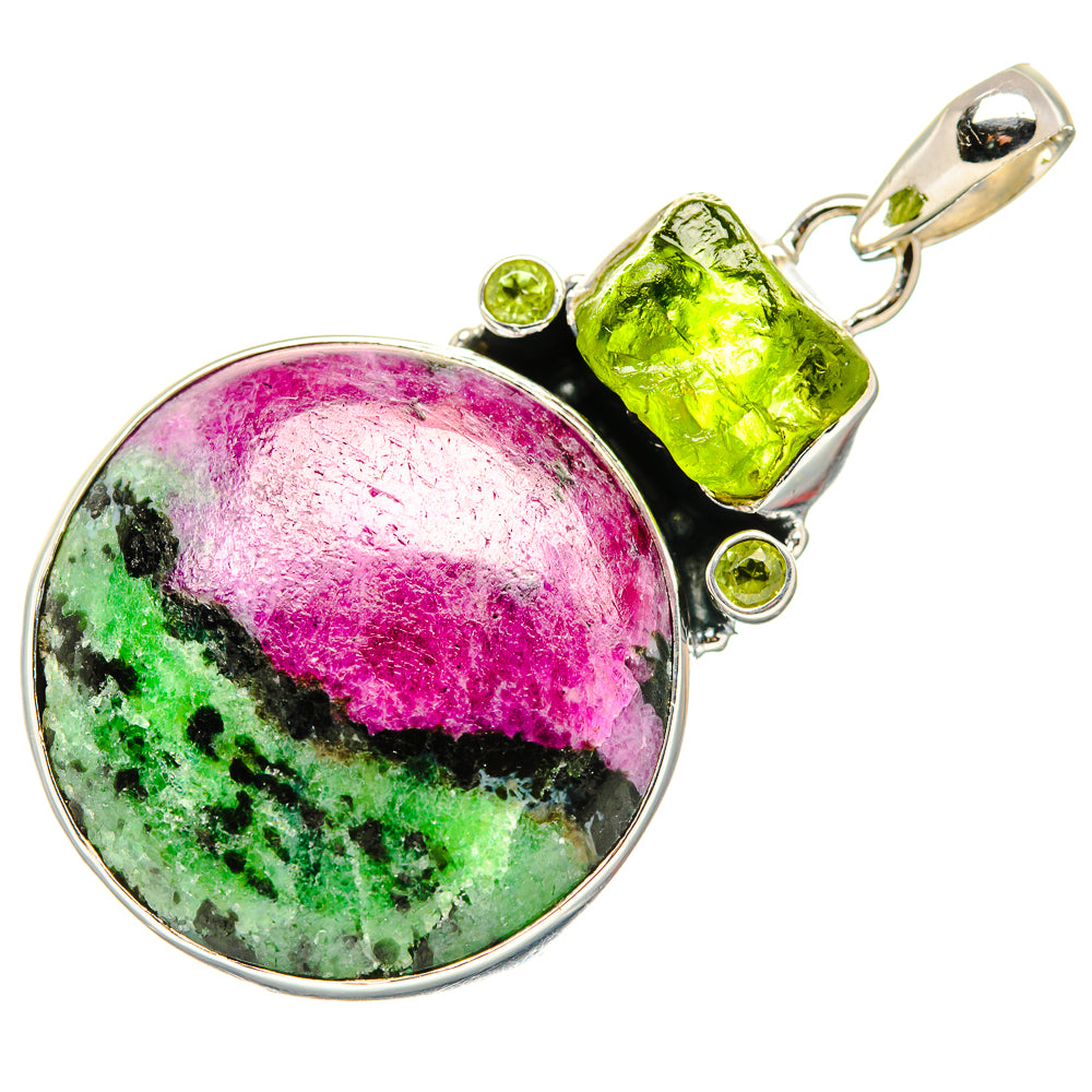 Ruby Zoisite Pendants handcrafted by Ana Silver Co - PD35427 - Photo 2