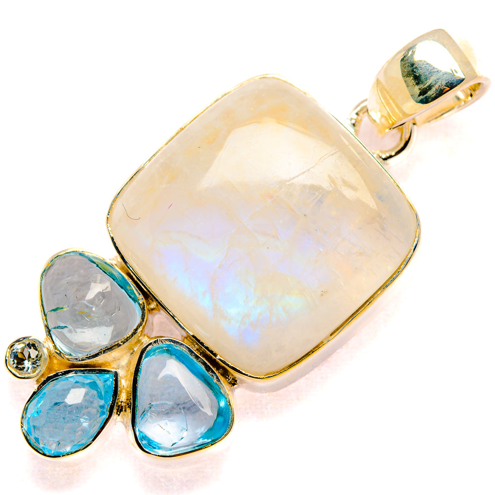 Rainbow Moonstone Pendants handcrafted by Ana Silver Co - PD35457 - Photo 2
