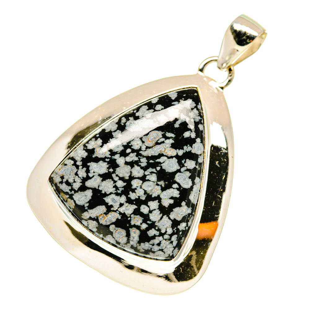 Snowflake Obsidian Pendants handcrafted by Ana Silver Co - PD3549
