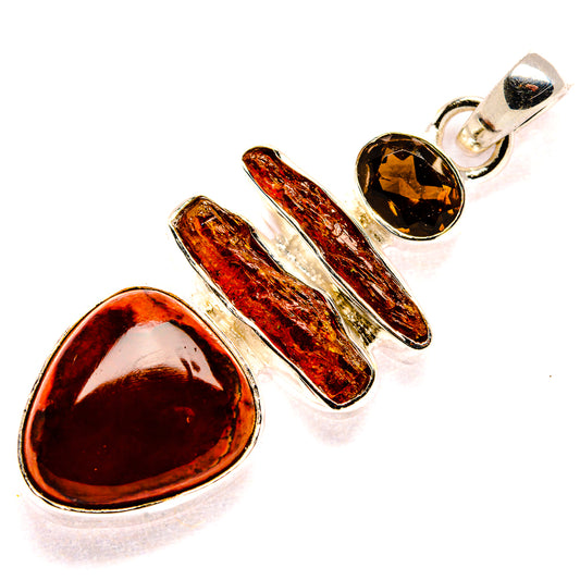 Mexican Fire Agate Pendants handcrafted by Ana Silver Co - PD35497 - Photo 2