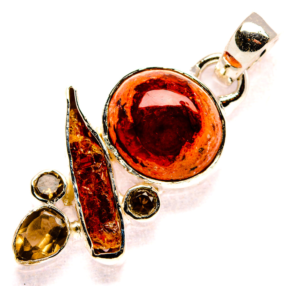 Mexican Fire Opal Pendants handcrafted by Ana Silver Co - PD35502 - Photo 2