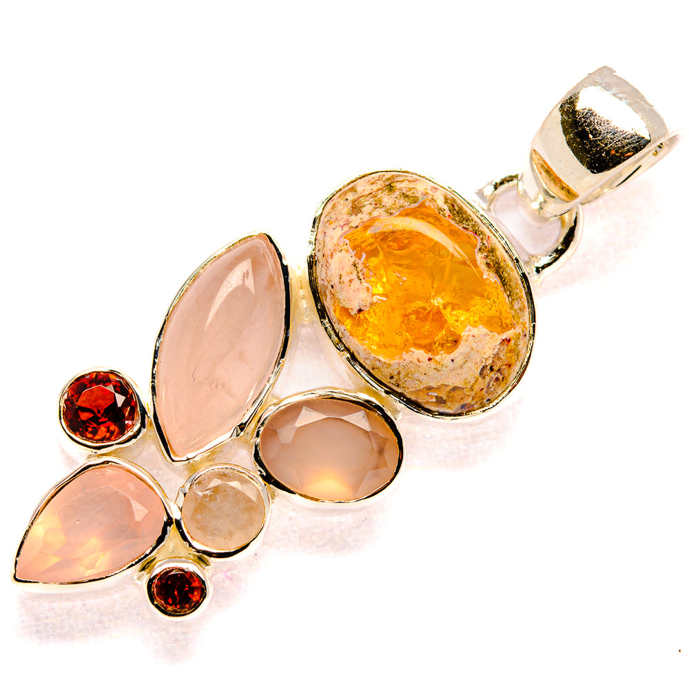 Mexican Fire Opal Pendants handcrafted by Ana Silver Co - PD35507 - Photo 2