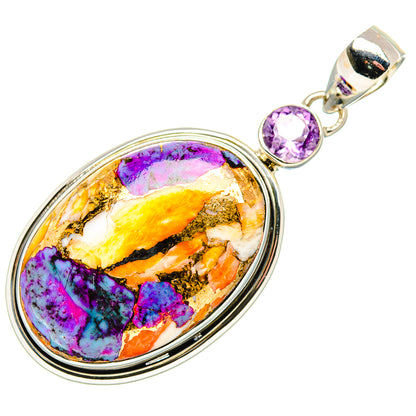 Orange Purple Copper Composite Turquoise Pendants handcrafted by Ana Silver Co - PD35523 - Photo 2
