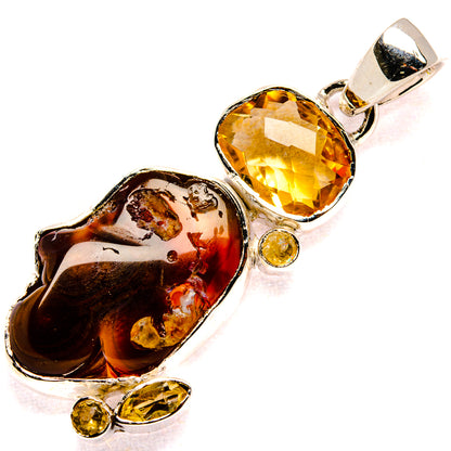 Mexican Fire Agate Pendants handcrafted by Ana Silver Co - PD35606 - Photo 2