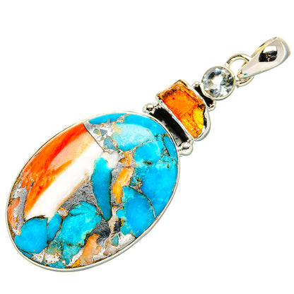 Spiny Oyster Turquoise Pendants handcrafted by Ana Silver Co - PD35618 - Photo 2