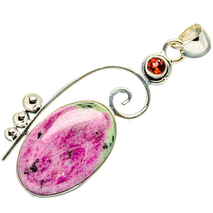 Ruby Zoisite Pendants handcrafted by Ana Silver Co - PD35622 - Photo 2