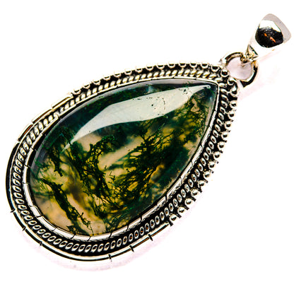 Green Moss Agate Pendants handcrafted by Ana Silver Co - PD35652 - Photo 2