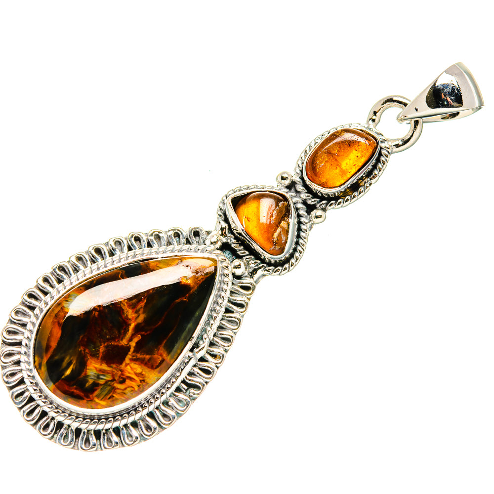 Golden Pietersite Pendants handcrafted by Ana Silver Co - PD35740 - Photo 2