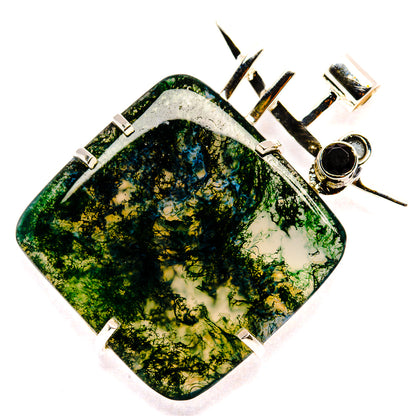 Green Moss Agate Pendants handcrafted by Ana Silver Co - PD35755 - Photo 2