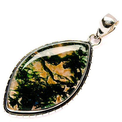 Green Moss Agate Pendants handcrafted by Ana Silver Co - PD35758 - Photo 2