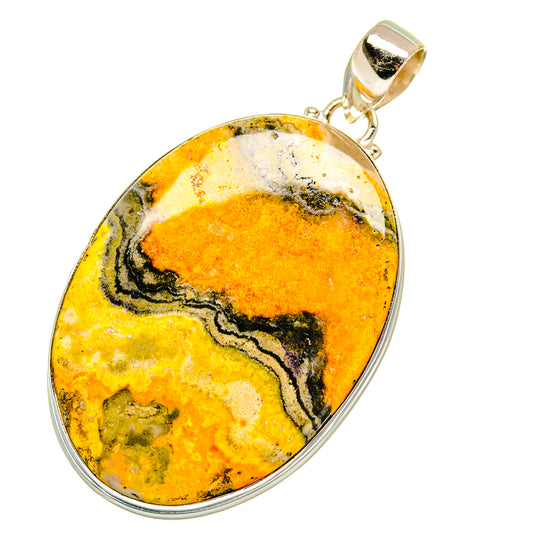 Bumble Bee Jasper Pendants handcrafted by Ana Silver Co - PD3577