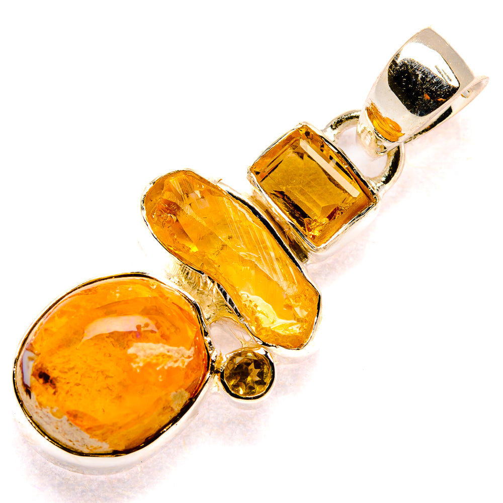 Mexican Fire Opal Pendants handcrafted by Ana Silver Co - PD35776 - Photo 2
