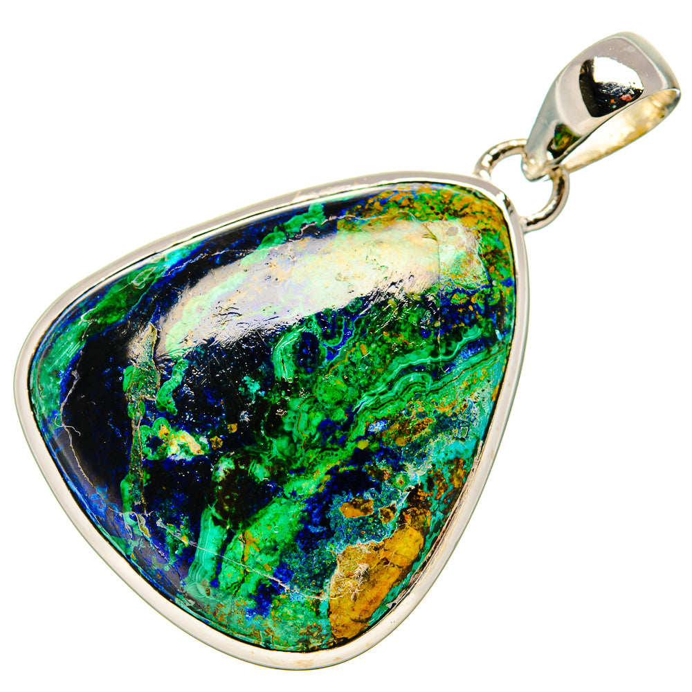 Azurite In Malachite Pendants handcrafted by Ana Silver Co - PD35809 - Photo 2