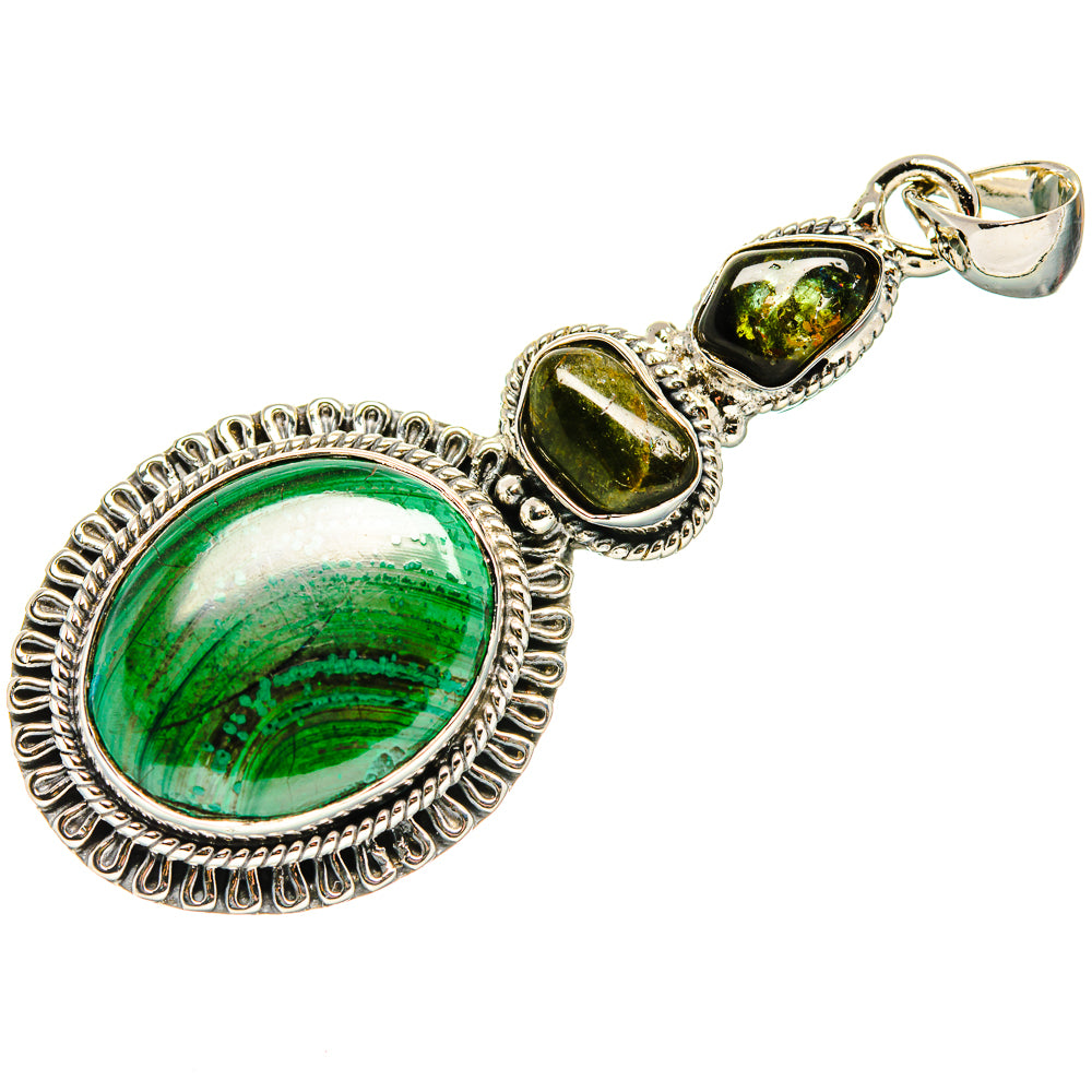 Malachite Pendants handcrafted by Ana Silver Co - PD35834 - Photo 2