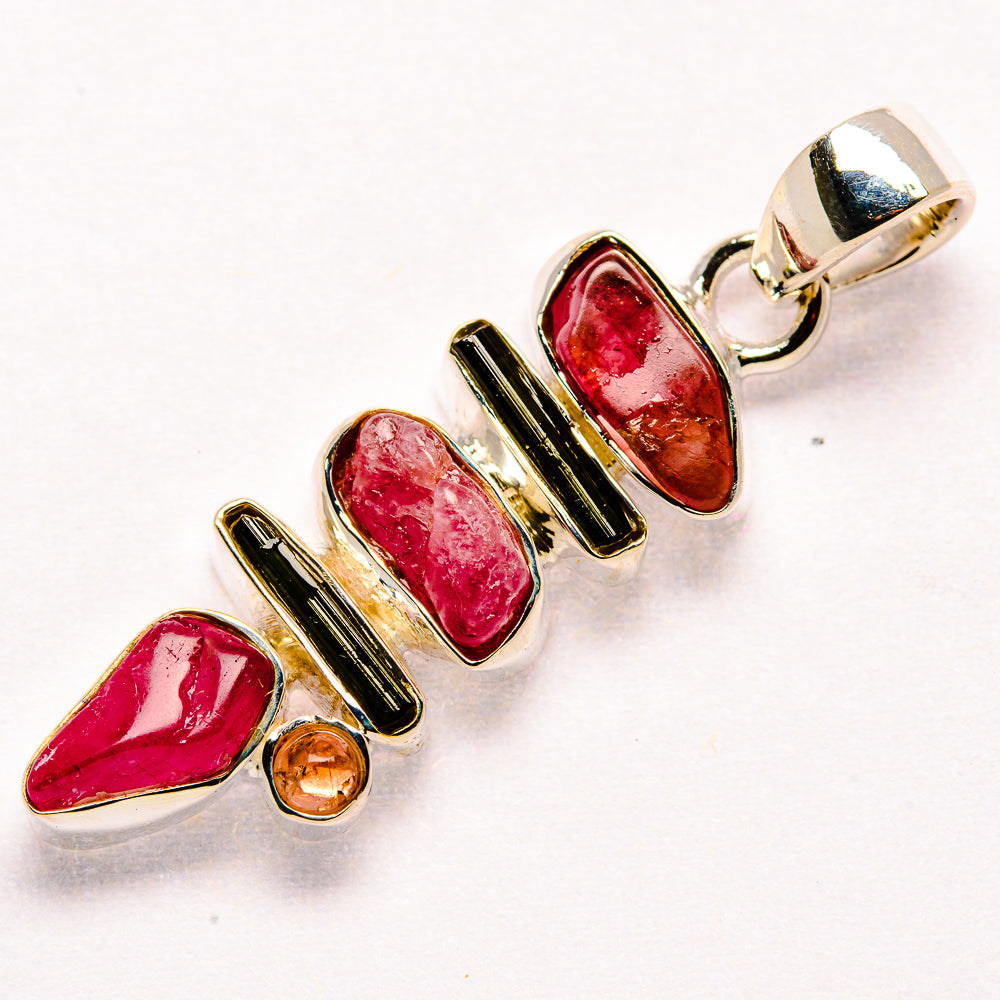 Pink Tourmaline Pendants handcrafted by Ana Silver Co - PD35866 - Photo 2