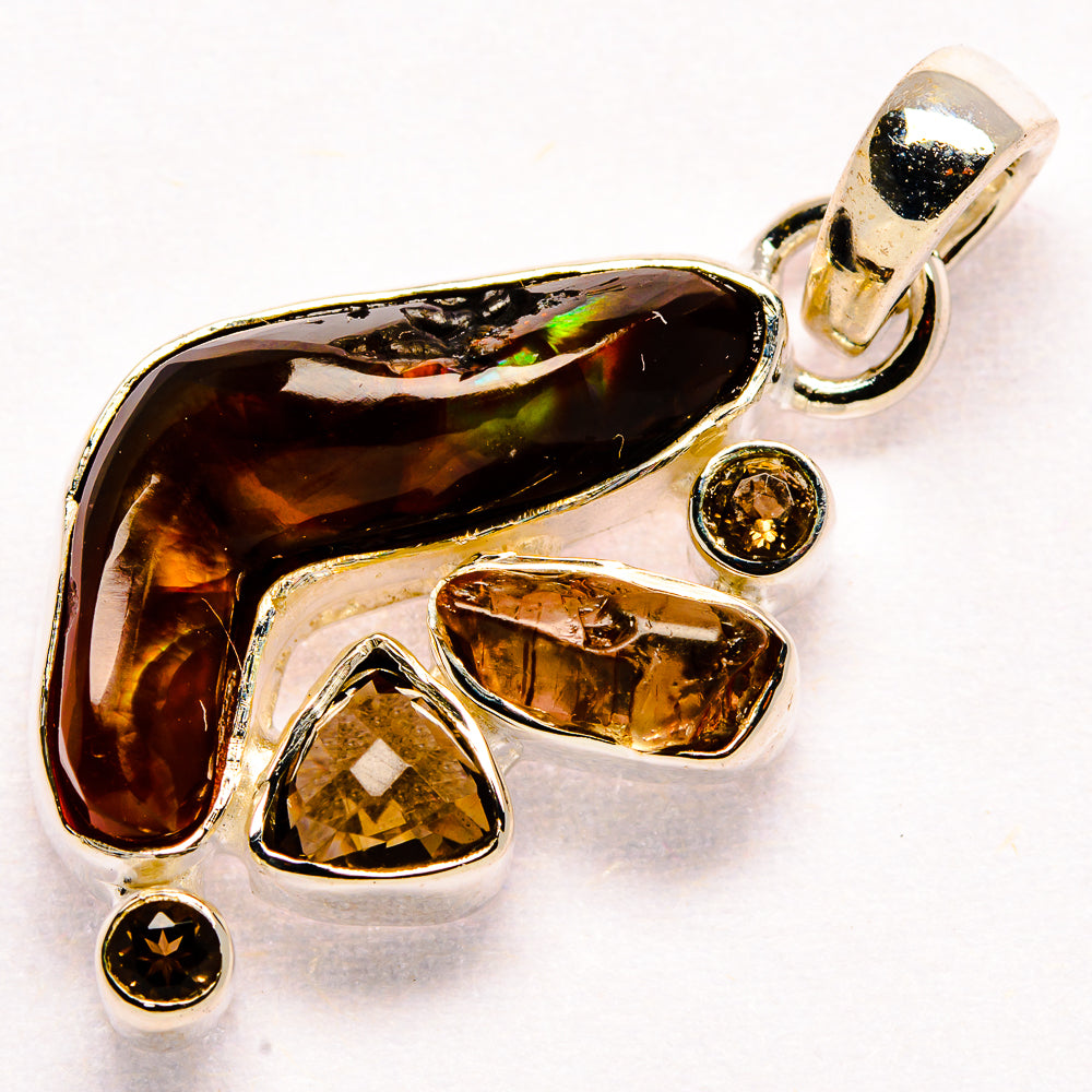 Mexican Fire Agate Pendants handcrafted by Ana Silver Co - PD35869 - Photo 2