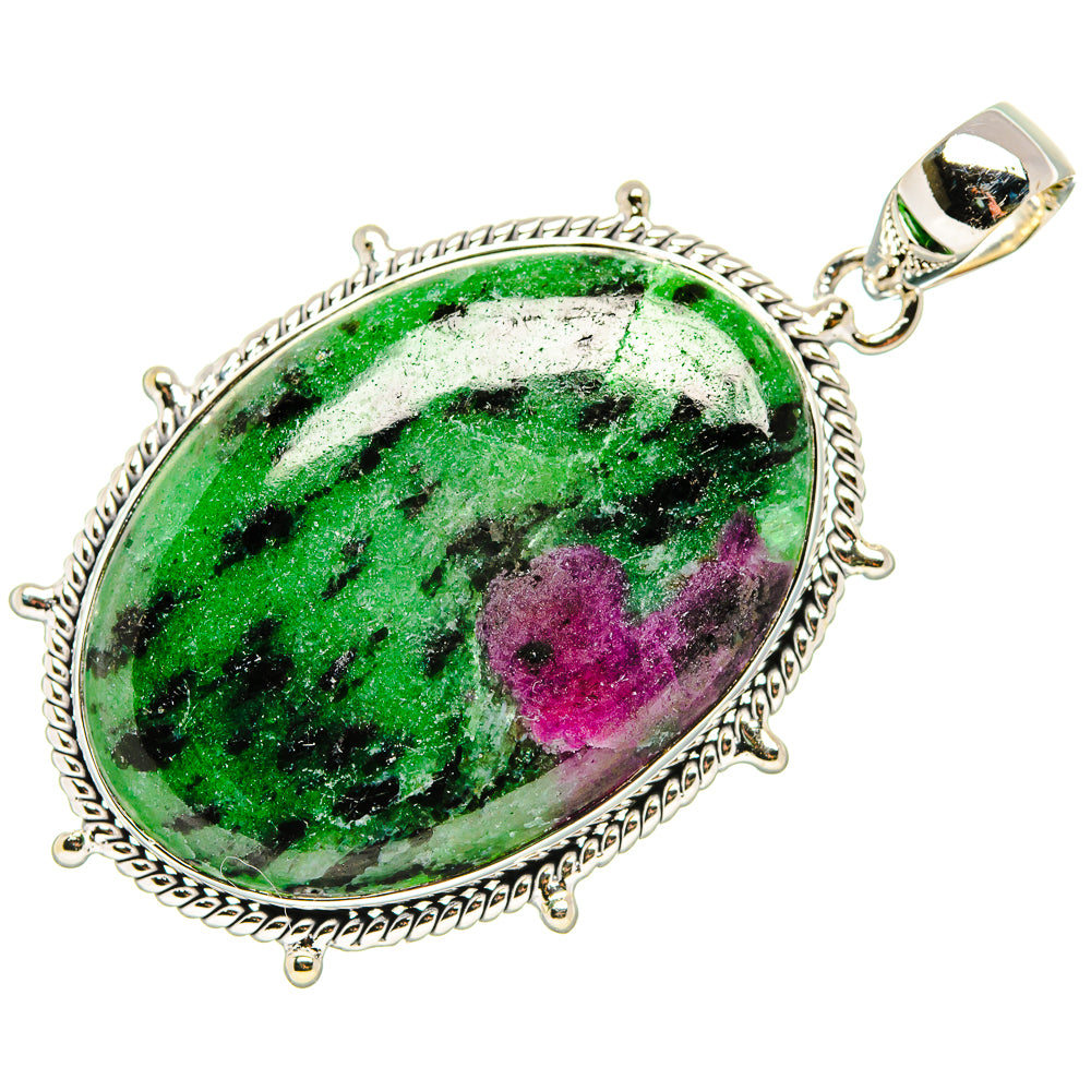 Ruby Zoisite Pendants handcrafted by Ana Silver Co - PD35893 - Photo 2
