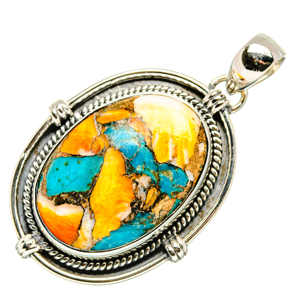 Spiny Oyster Turquoise Pendants handcrafted by Ana Silver Co - PD35907 - Photo 2