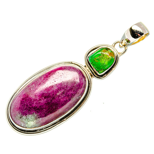 Ruby Zoisite Pendants handcrafted by Ana Silver Co - PD35914 - Photo 2