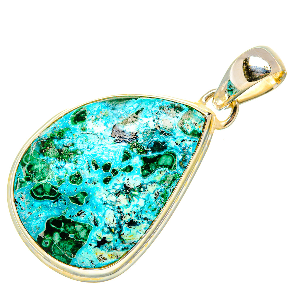 Malachite In Chrysocolla Pendants handcrafted by Ana Silver Co - PD35922 - Photo 2