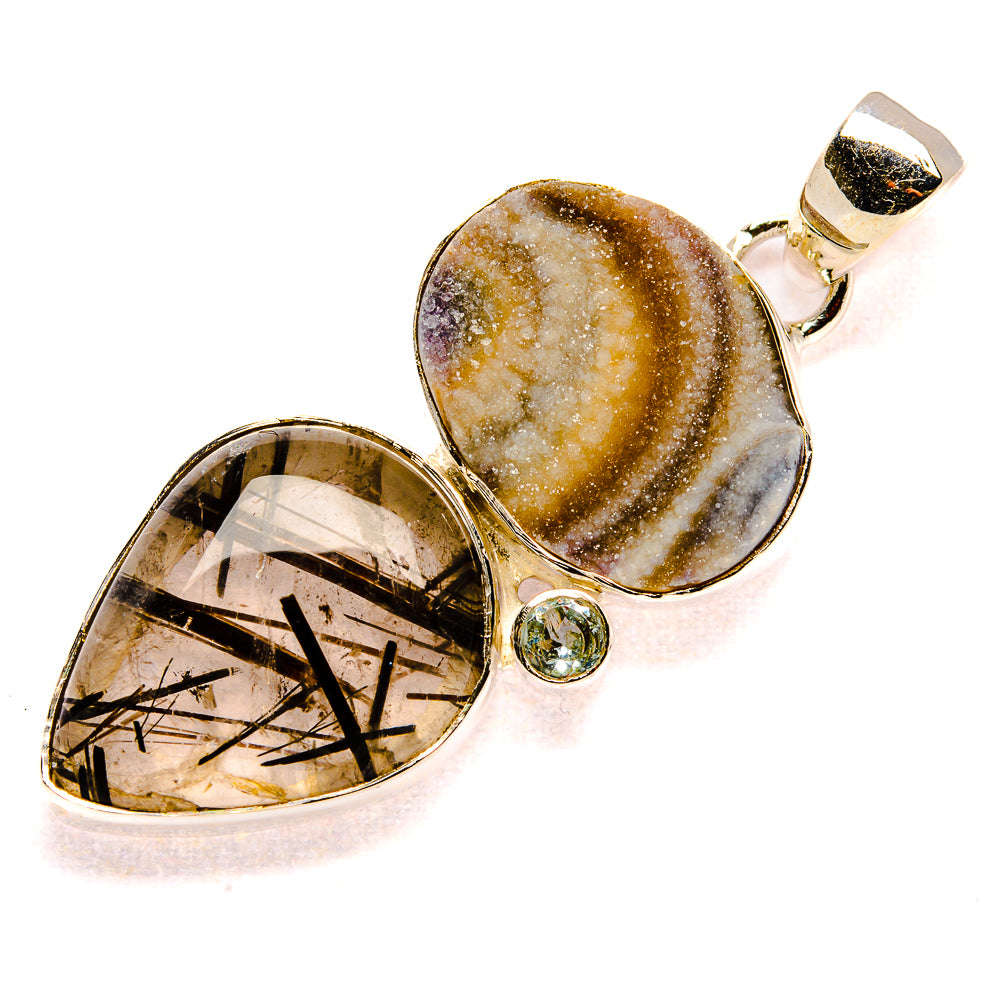 Tourmalinated Quartz Pendants handcrafted by Ana Silver Co - PD35961 - Photo 2