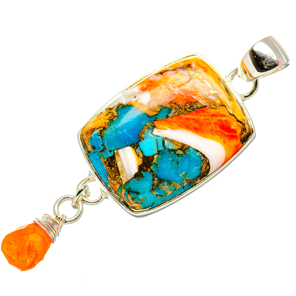 Spiny Oyster Turquoise Pendants handcrafted by Ana Silver Co - PD36022 - Photo 2