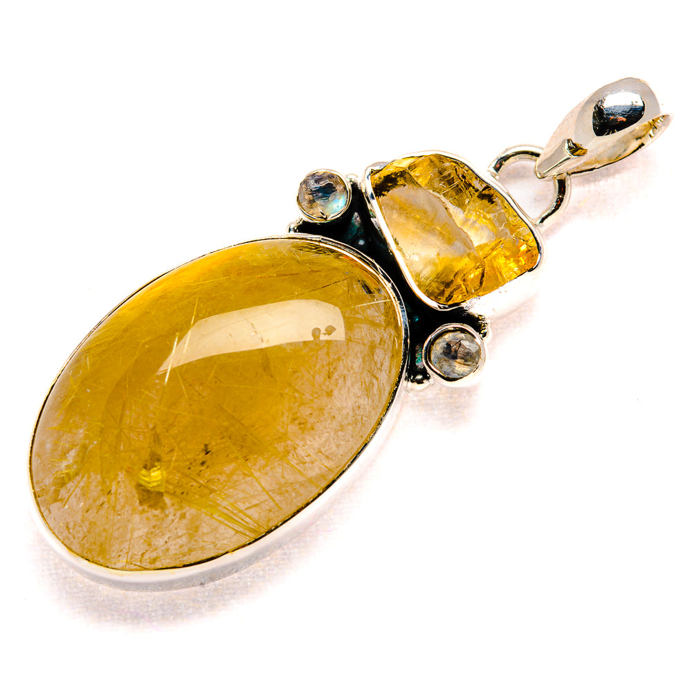 Rutilated Quartz Pendants handcrafted by Ana Silver Co - PD36078 - Photo 2