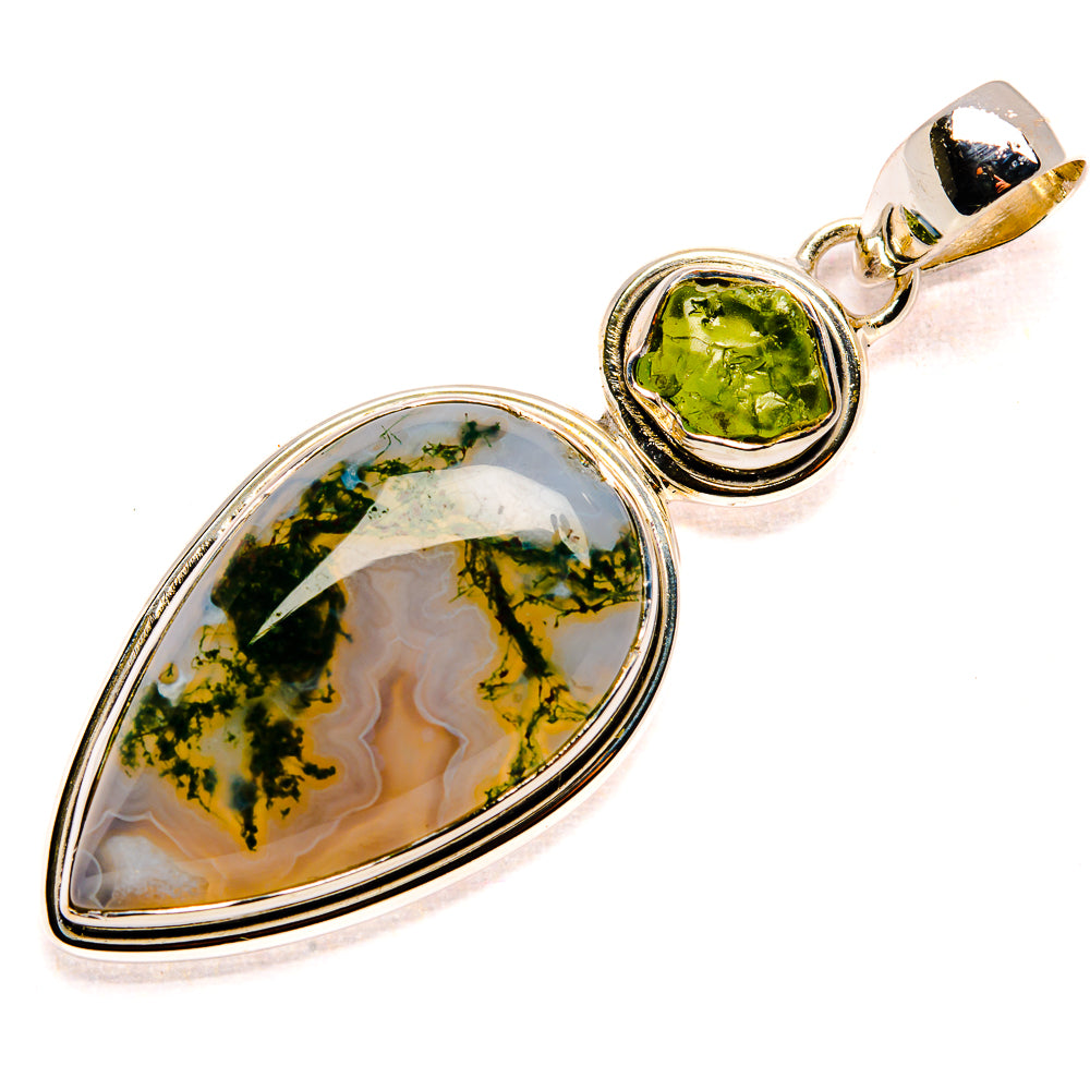 Green Moss Agate Pendants handcrafted by Ana Silver Co - PD36080 - Photo 2