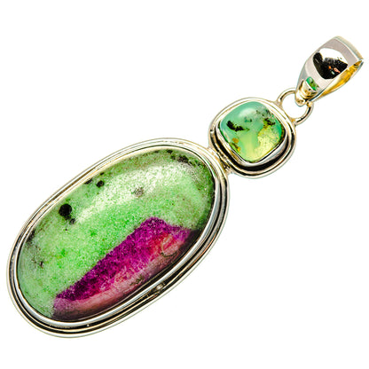 Ruby Zoisite Pendants handcrafted by Ana Silver Co - PD36151 - Photo 2