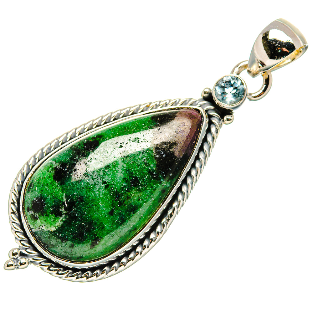 Ruby Zoisite Pendants handcrafted by Ana Silver Co - PD36169 - Photo 2