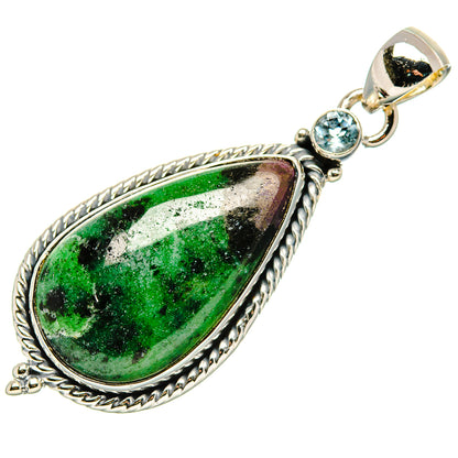 Ruby Zoisite Pendants handcrafted by Ana Silver Co - PD36169 - Photo 2