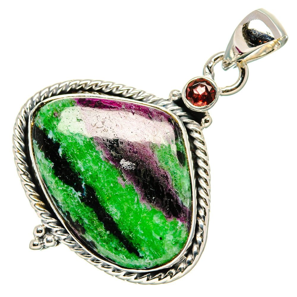 Ruby Zoisite Pendants handcrafted by Ana Silver Co - PD36170 - Photo 2