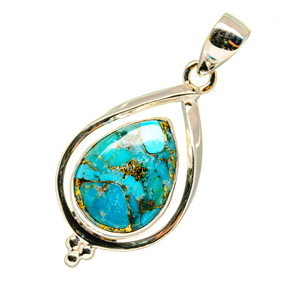 Blue Copper Composite Turquoise Pendants handcrafted by Ana Silver Co - PD3618