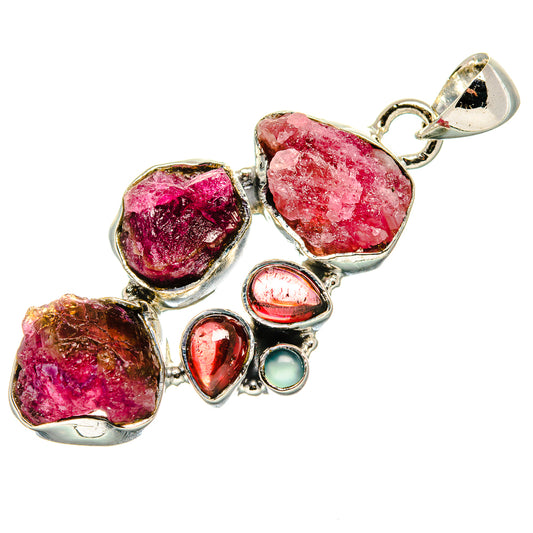 Pink Tourmaline Pendants handcrafted by Ana Silver Co - PD36181 - Photo 2