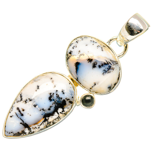 Dendritic Opal, Black Onyx Pendants handcrafted by Ana Silver Co - PD36183 - Photo 2