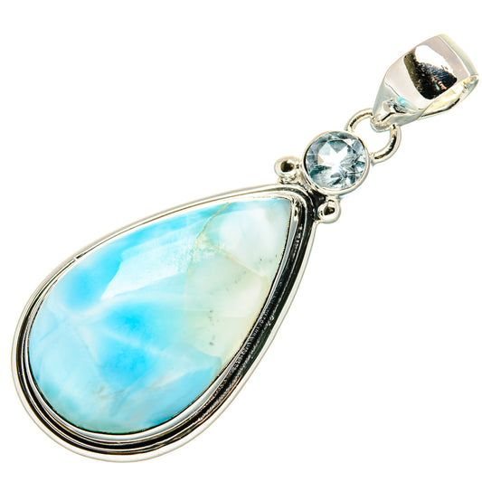 Larimar, Blue Topaz Pendants handcrafted by Ana Silver Co - PD36189 - Photo 2
