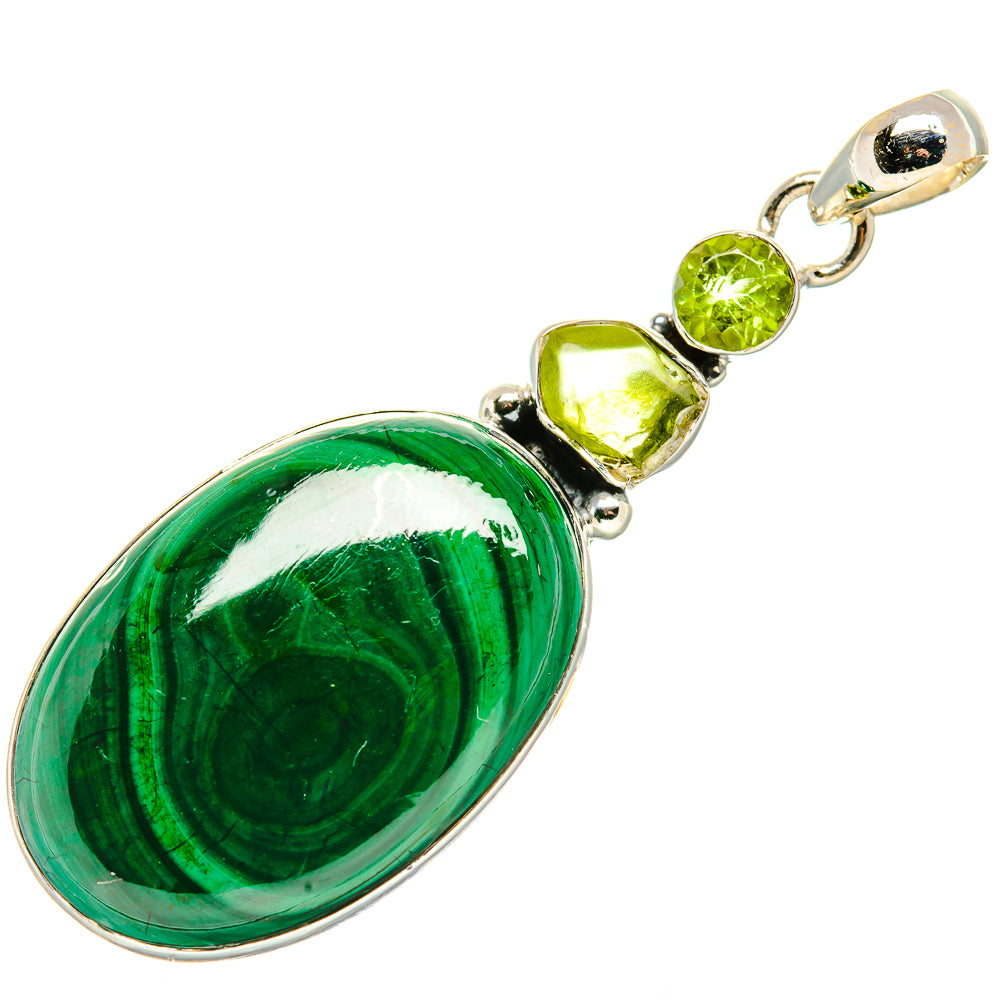 Malachite, Peridot Pendants handcrafted by Ana Silver Co - PD36194 - Photo 2