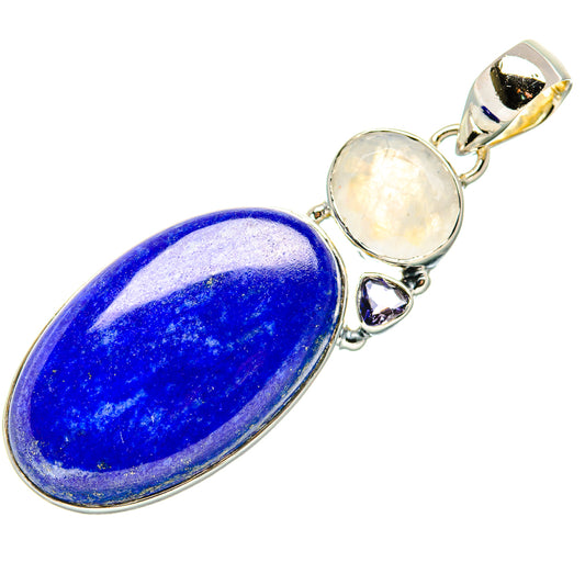 Lapis Lazuli, Rainbow Moonstone Pendants handcrafted by Ana Silver Co - PD36195 - Photo 2