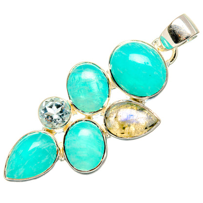 Amazonite, Labradorite, Blue Topaz Pendants handcrafted by Ana Silver Co - PD36198 - Photo 2