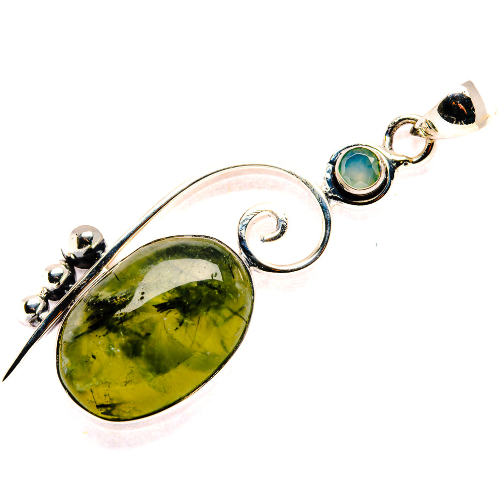 Prehnite, Aqua Chalcedony Pendants handcrafted by Ana Silver Co - PD36216 - Photo 2