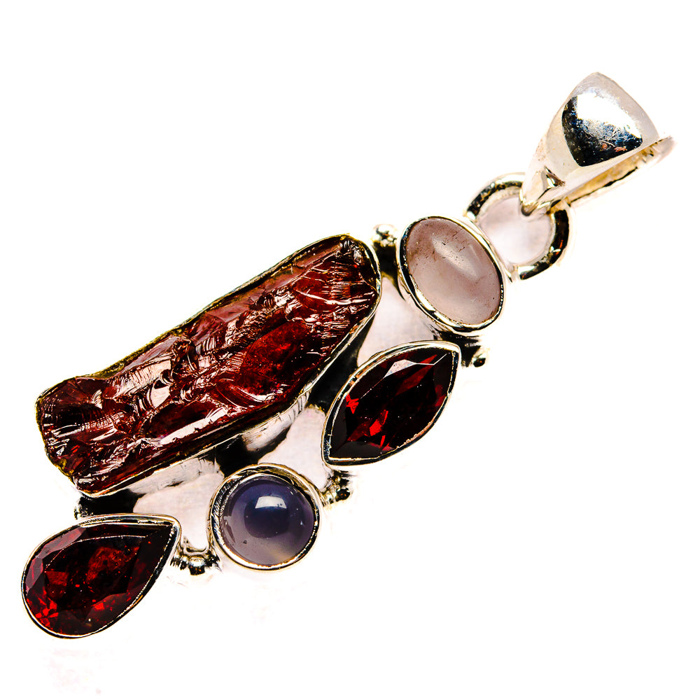 Garnet, Rose Quartz Pendants handcrafted by Ana Silver Co - PD36224 - Photo 2
