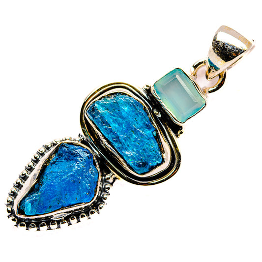 Apatite, Aqua Chalcedony Pendants handcrafted by Ana Silver Co - PD36227 - Photo 2