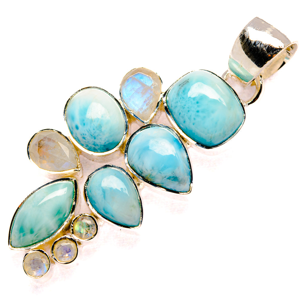 Larimar, Rainbow Moonstone Pendants handcrafted by Ana Silver Co - PD36229 - Photo 2