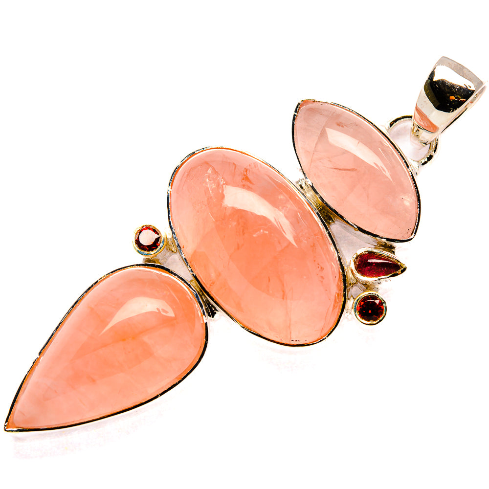 Rose Quartz, Garnet Pendants handcrafted by Ana Silver Co - PD36230 - Photo 2
