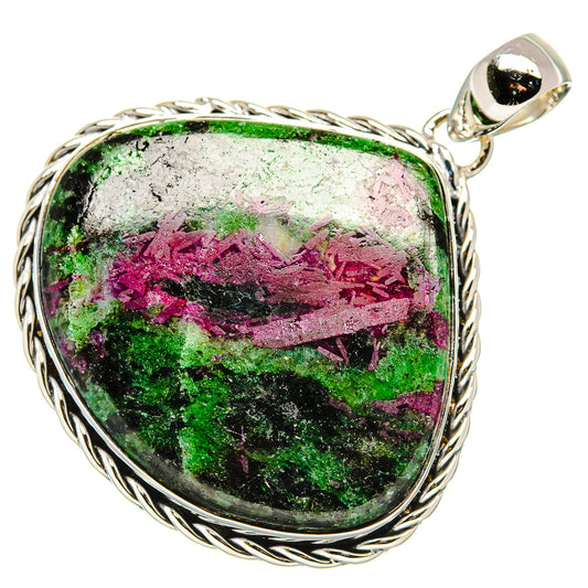 Ruby Zoisite Pendants handcrafted by Ana Silver Co - PD36234 - Photo 2