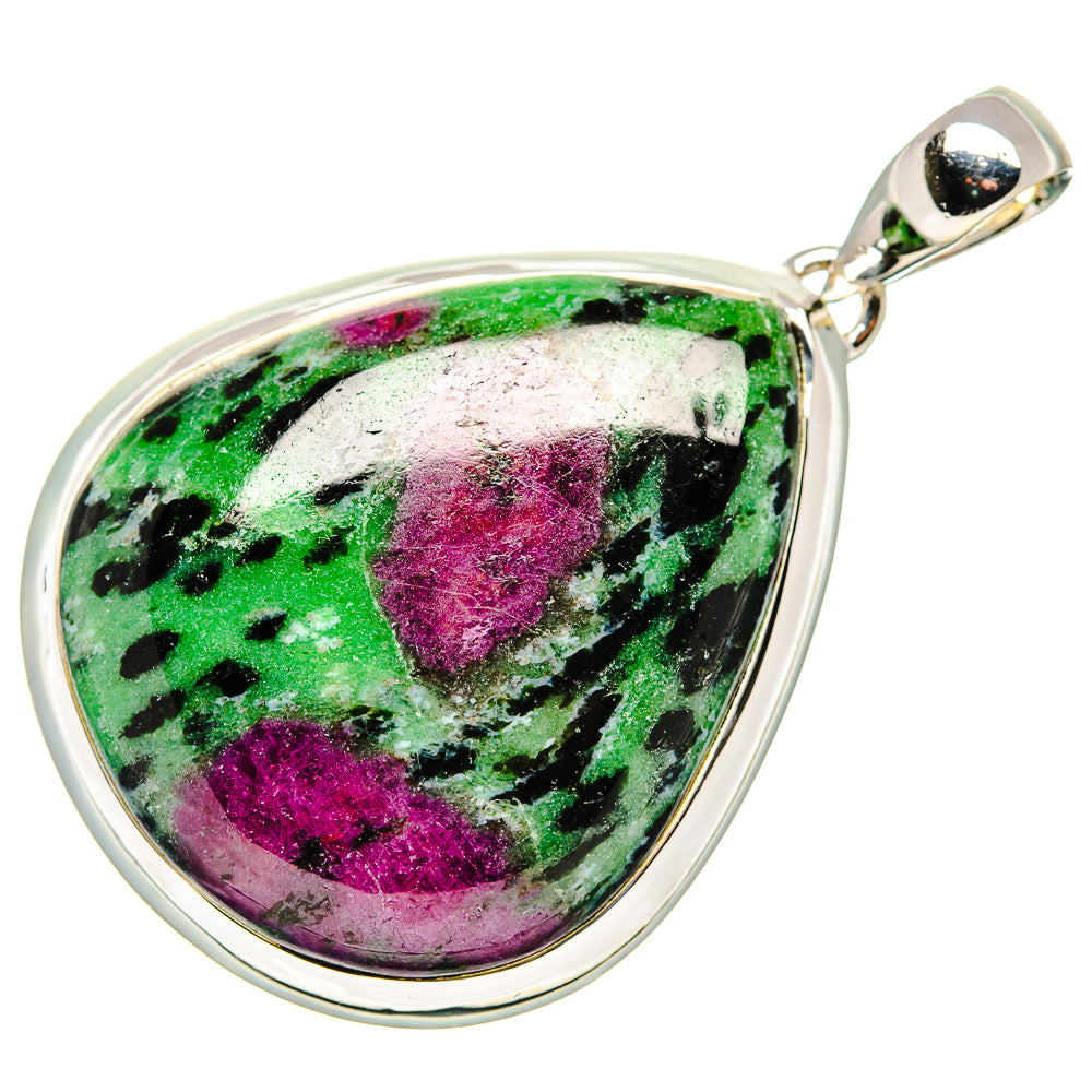 Ruby Zoisite Pendants handcrafted by Ana Silver Co - PD36245 - Photo 2