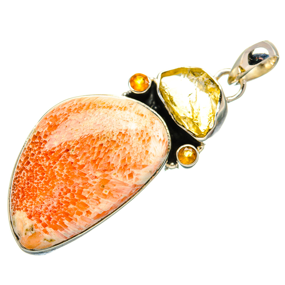 Scolecite, Citrine Pendants handcrafted by Ana Silver Co - PD36252 - Photo 2