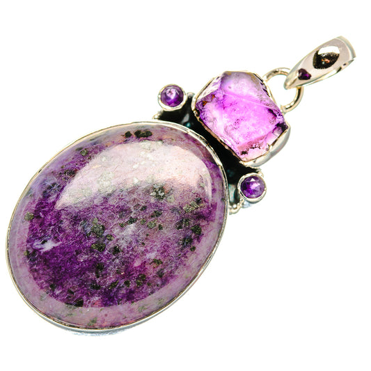 Charoite, Amethyst Pendants handcrafted by Ana Silver Co - PD36258 - Photo 2
