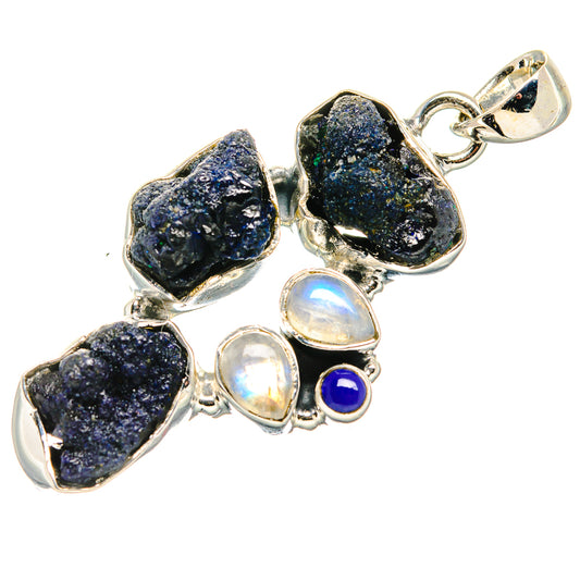 Azurite, Rainbow Moonstone, Lapis Lazuli Pendants handcrafted by Ana Silver Co - PD36271 - Photo 2